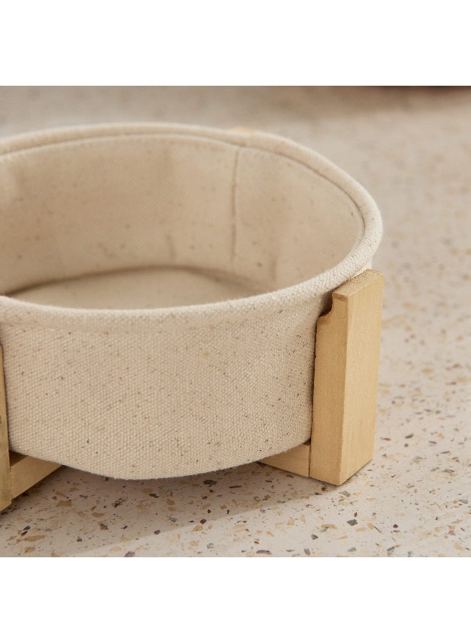 Home Box Bella Circle Bread Baskets with Wooden Stand - 15x15x5.5 cm - Image 3