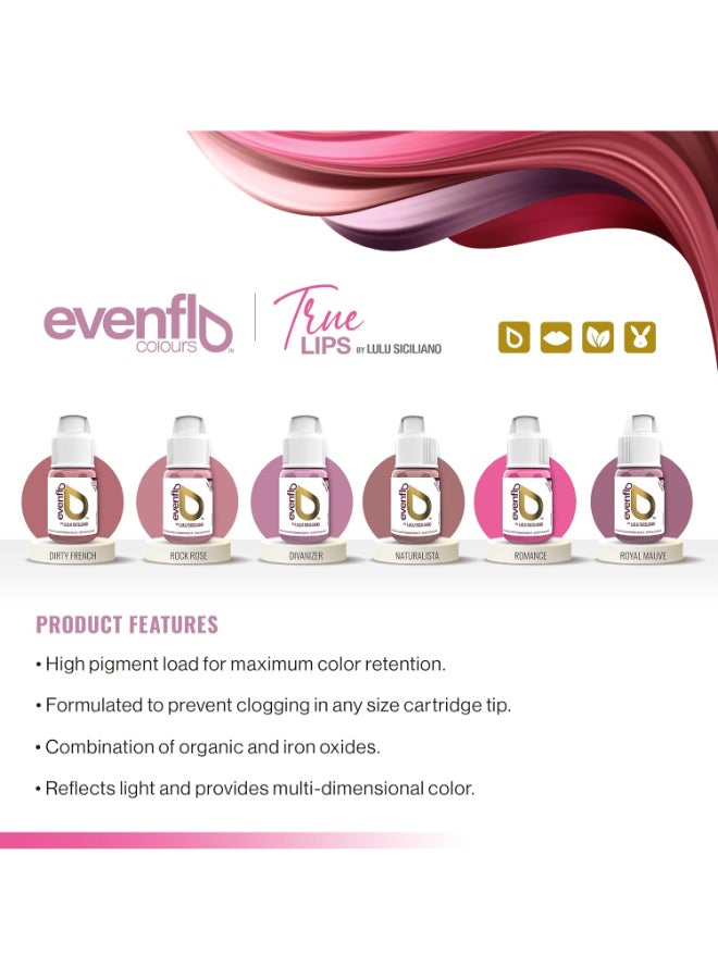 Evenflo True Lips Pigment Kit By Lulu Siciliano  100% Vegan, Professional Lip blush Ink Set Of 6X15Ml - Image 4
