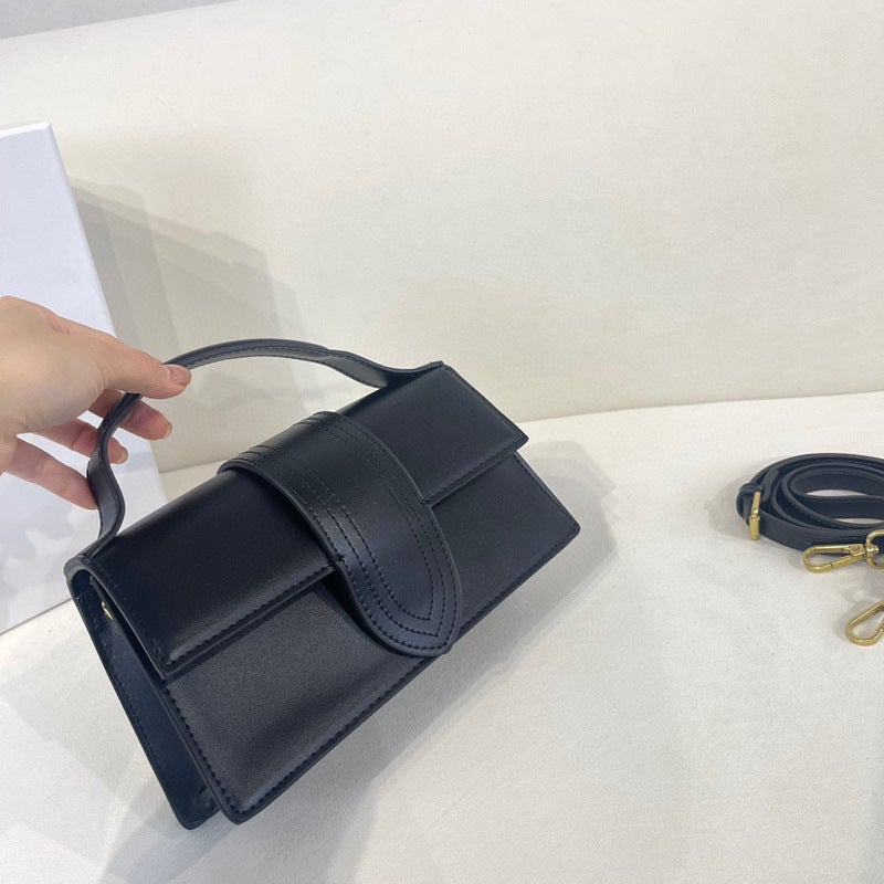 Ja Niche Design New Explosive Square Bag Fashionable All-match Shoulder Bag Handbag Crossbody Bag Underarm Bag Black (gold hardware) 