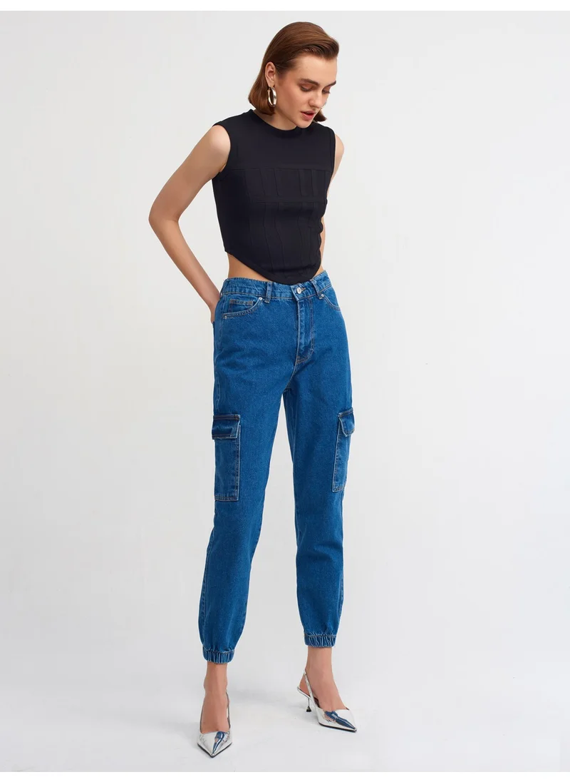 ديلفين 70814 Elastic Back Jogger Pants-Blue