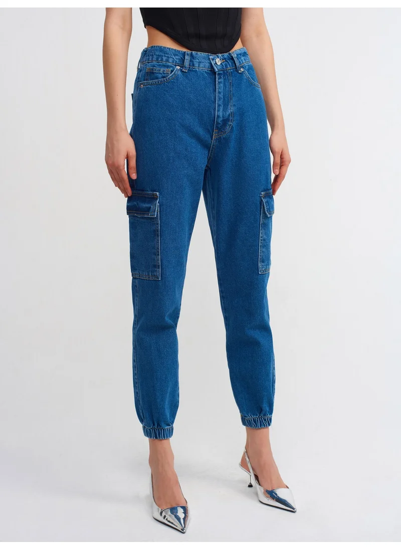 ديلفين 70814 Elastic Back Jogger Pants-Blue