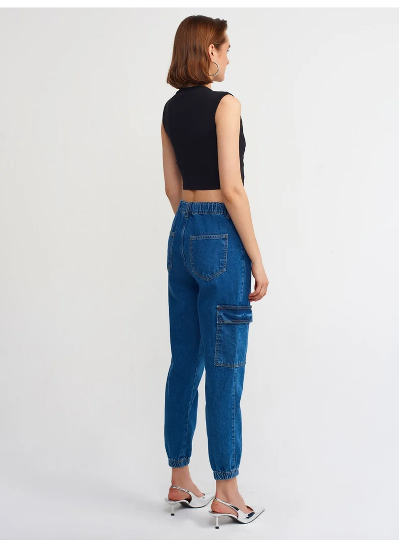 ديلفين 70814 Elastic Back Jogger Pants-Blue