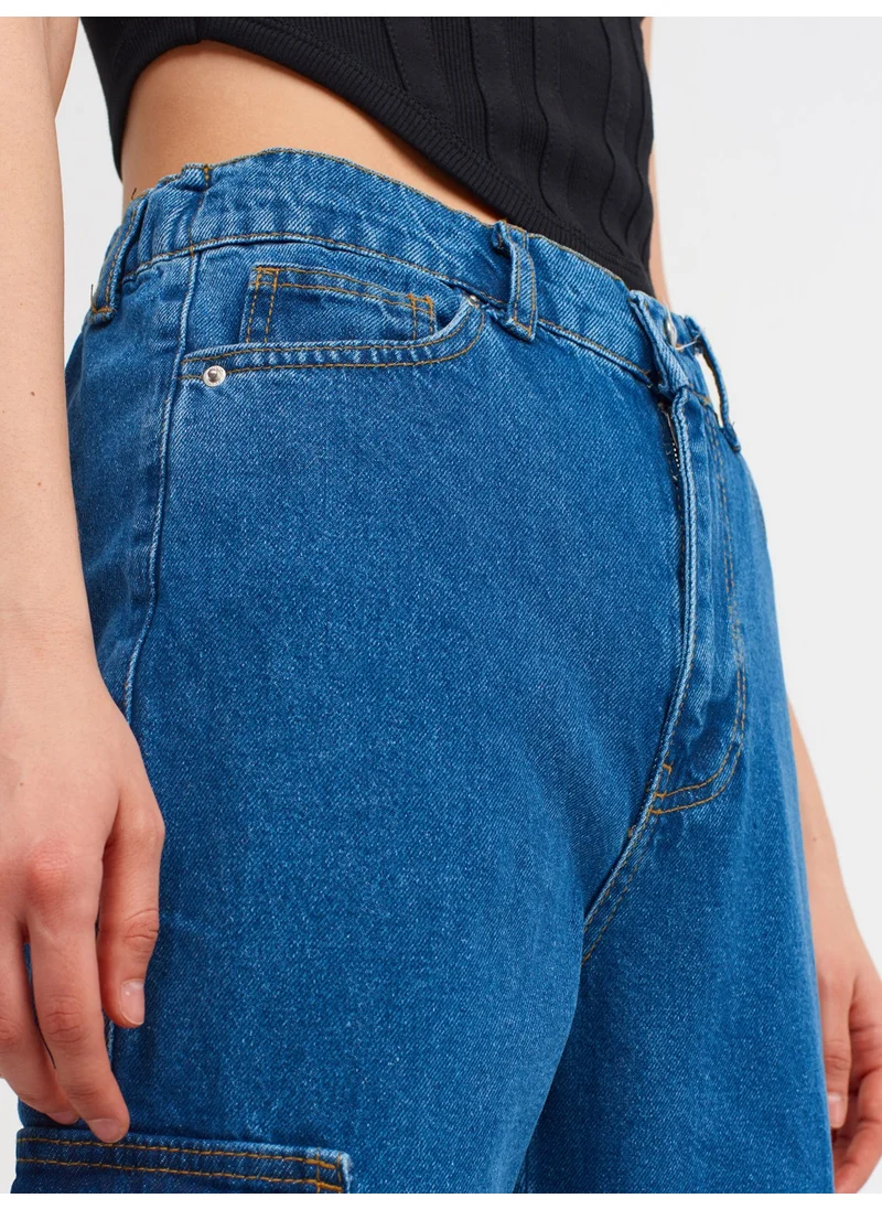 ديلفين 70814 Elastic Back Jogger Pants-Blue