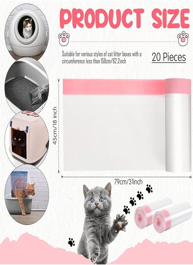 Generic Large Cat Litter Bags, 20pcs Cat Litter Box Liners Heavy Duty Litter Pan Liner Bagss with Drawstring, Drawers Tear-resistant & Leak-proof, 45 x 79cm  - Image 3