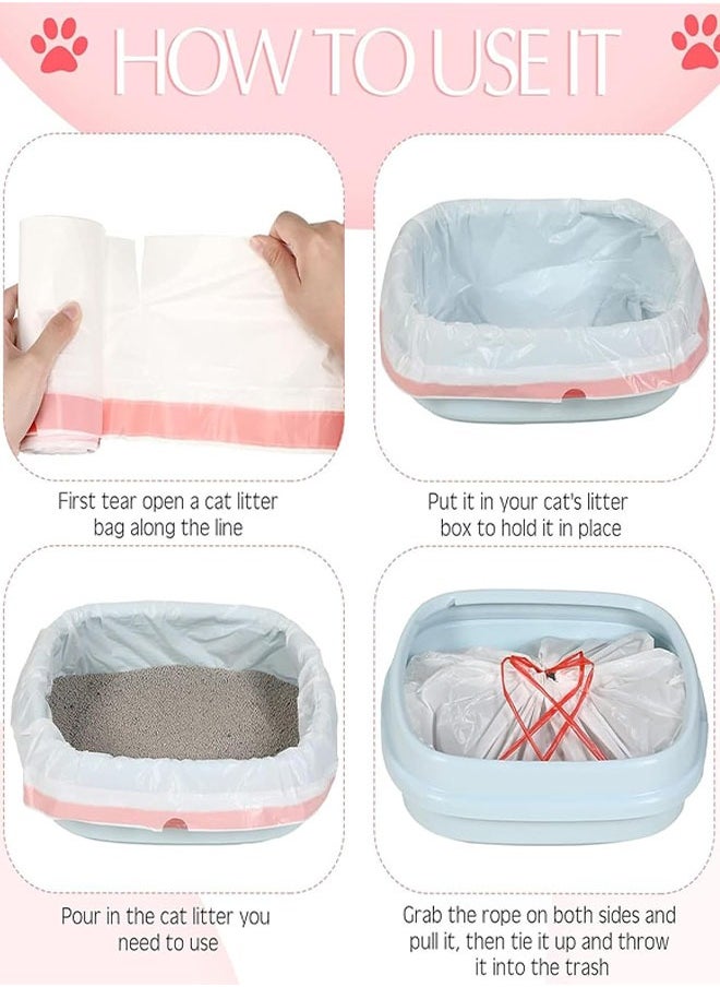 Generic Large Cat Litter Bags, 20pcs Cat Litter Box Liners Heavy Duty Litter Pan Liner Bagss with Drawstring, Drawers Tear-resistant & Leak-proof, 45 x 79cm  - Image 4