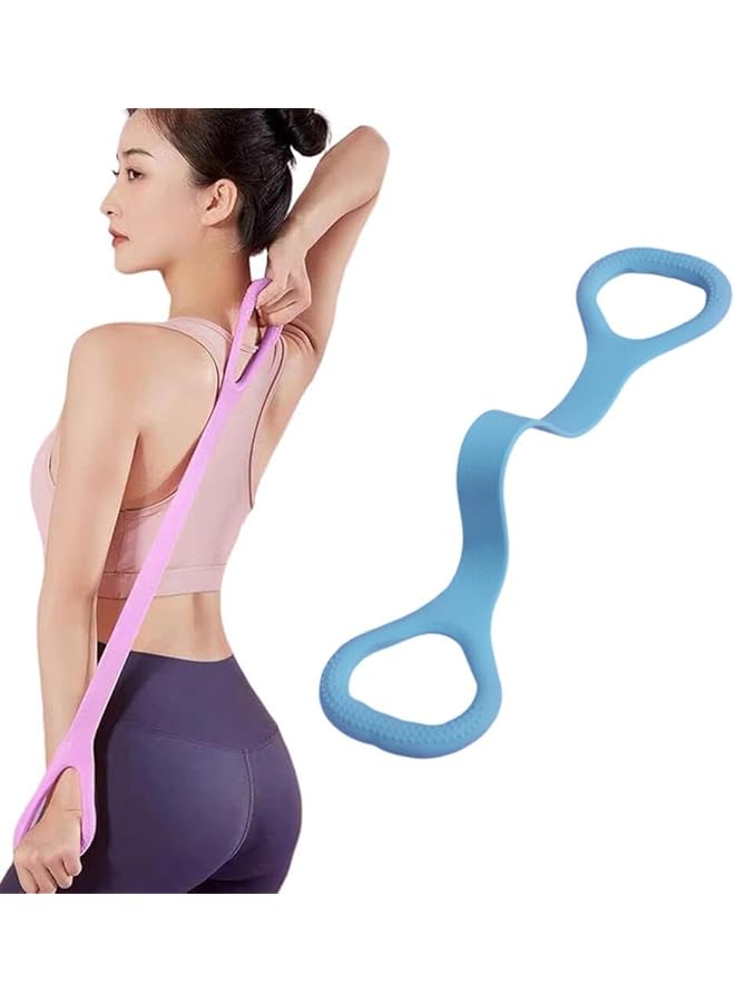 Goodern Figure 8 Resistance Band Arm Back Shoulder Exercise Elastic Rope Stretch Fitness Band for Yoga Pilates Stretching Elasticity Arm Back Chest Resistance Band Elastic Exercise Equipment - Image 1