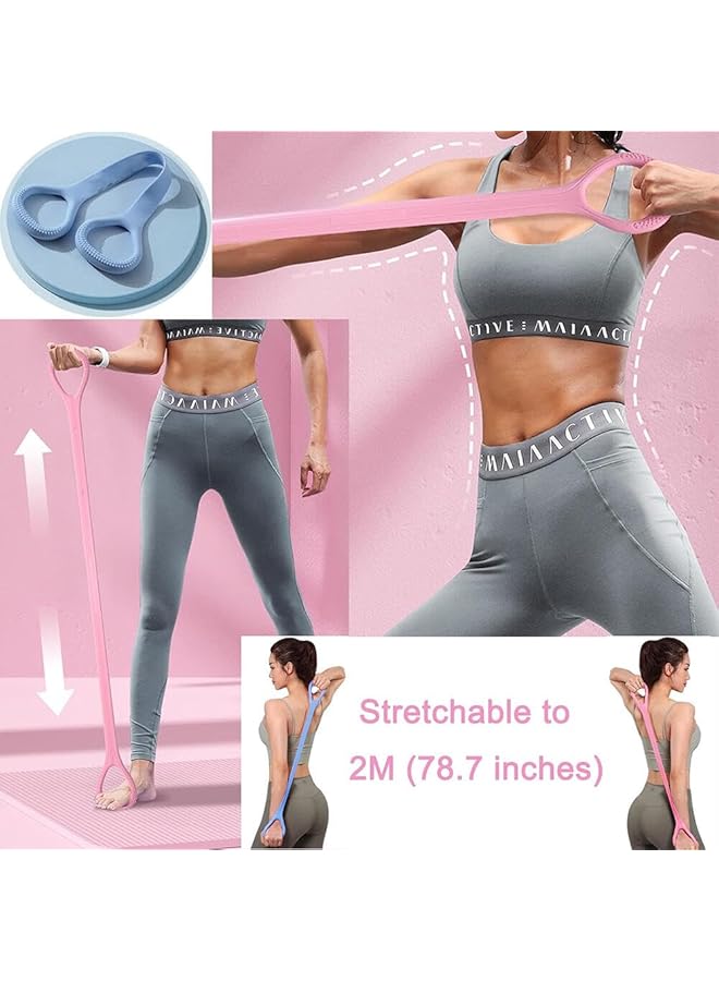 Goodern Figure 8 Resistance Band Arm Back Shoulder Exercise Elastic Rope Stretch Fitness Band for Yoga Pilates Stretching Elasticity Arm Back Chest Resistance Band Elastic Exercise Equipment - Image 3