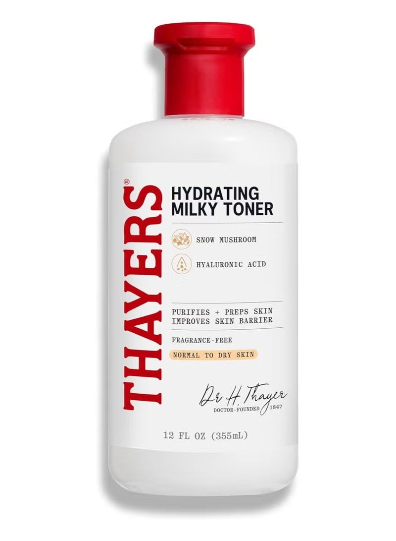 THAYERS Milky Face Toner Skin Care with Snow Mushroom and Hyaluronic Acid, Natural Gentle Facial Toner, for Dry and Sensitive Skin, 355mL - Image 1