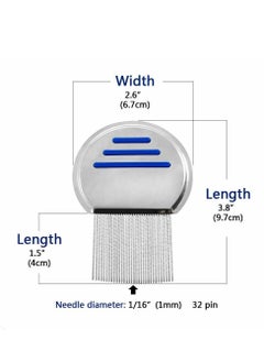 T NEWFUN Lice Comb-Professional Stainless Steel Comb- Quick Results for Head Lice Treatment - Suitable for All Hair Types,| Dandruff Comb | Psoriasis Comb-Lice Brush（2 pack）  - Image 5