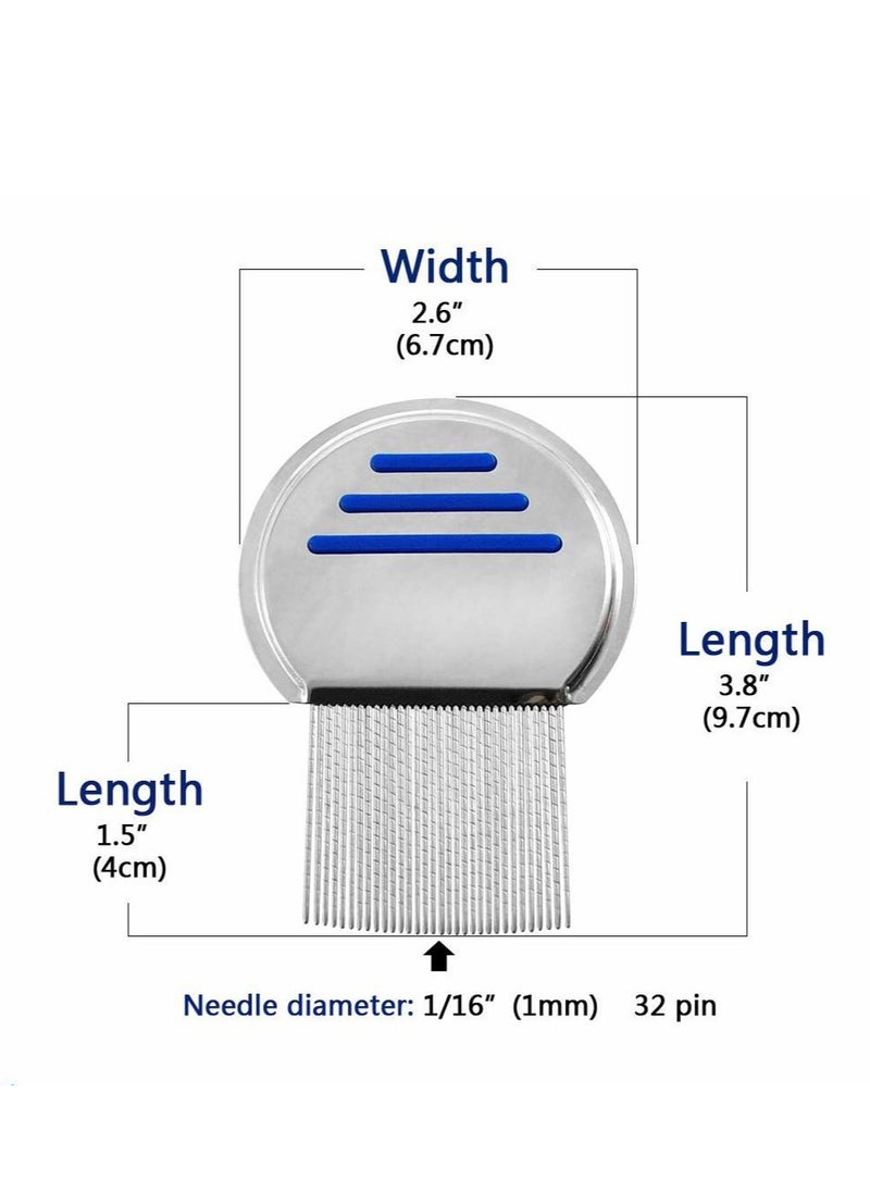 T NEWFUN Lice Comb-Professional Stainless Steel Comb- Quick Results for Head Lice Treatment - Suitable for All Hair Types,| Dandruff Comb | Psoriasis Comb-Lice Brush（2 pack）  - Image 5