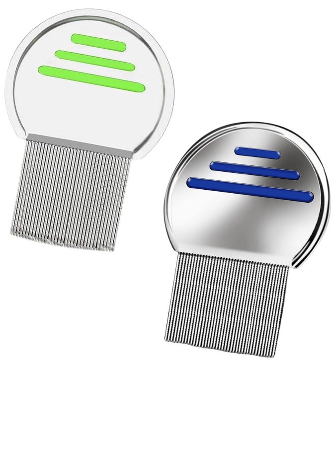 T NEWFUN Lice Comb-Professional Stainless Steel Comb- Quick Results for Head Lice Treatment - Suitable for All Hair Types,| Dandruff Comb | Psoriasis Comb-Lice Brush（2 pack）  - Image 1