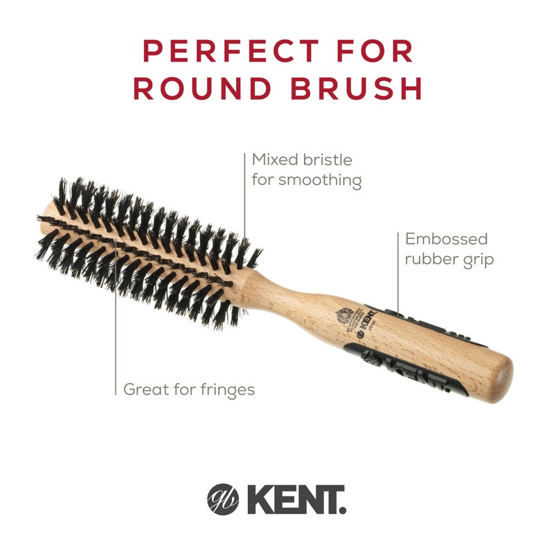 Kent PF04 Small Round Curling Brush with Hard Natural Boar Bristle- Hair Drying Brush, Round Hair Brush, and Blowout Brush - Small Round Brush for Dry Hair - For Shoulder Length or Shorter Hair - Image 4
