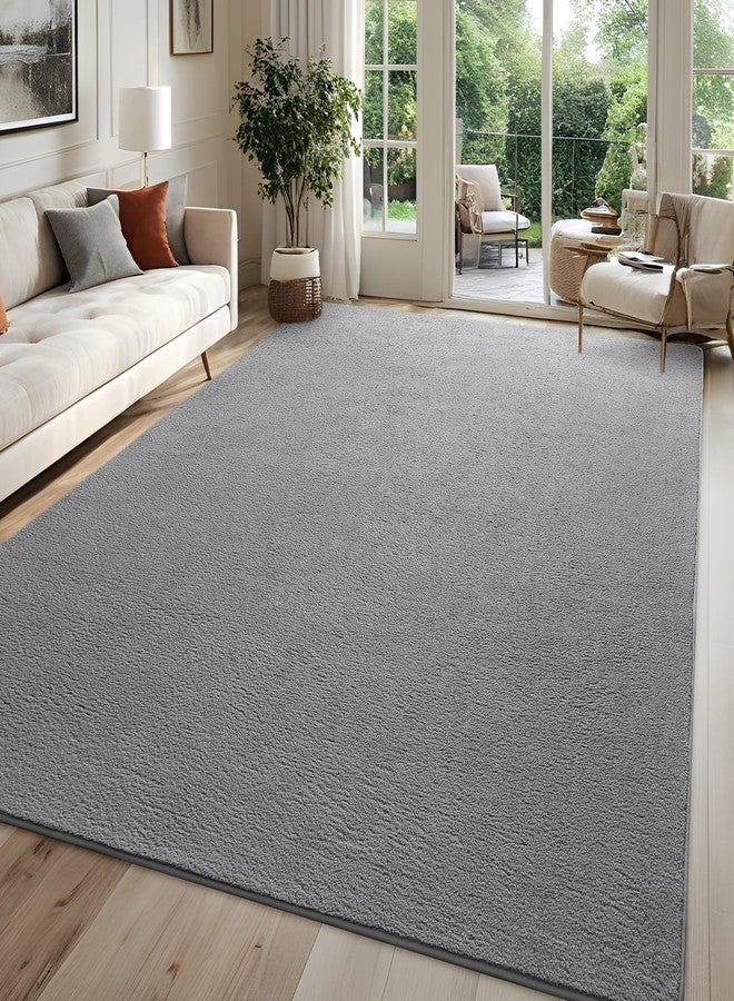 FALARK Gray Rugs for Bedroom Living Room, 4x6 ft Grey Area Rug, Washable Memory Foam Indoor Carpet, Modern Aesthetic Minimalist Non-Slip Carpets for Boys Girls Adults Home Decor - Image 3