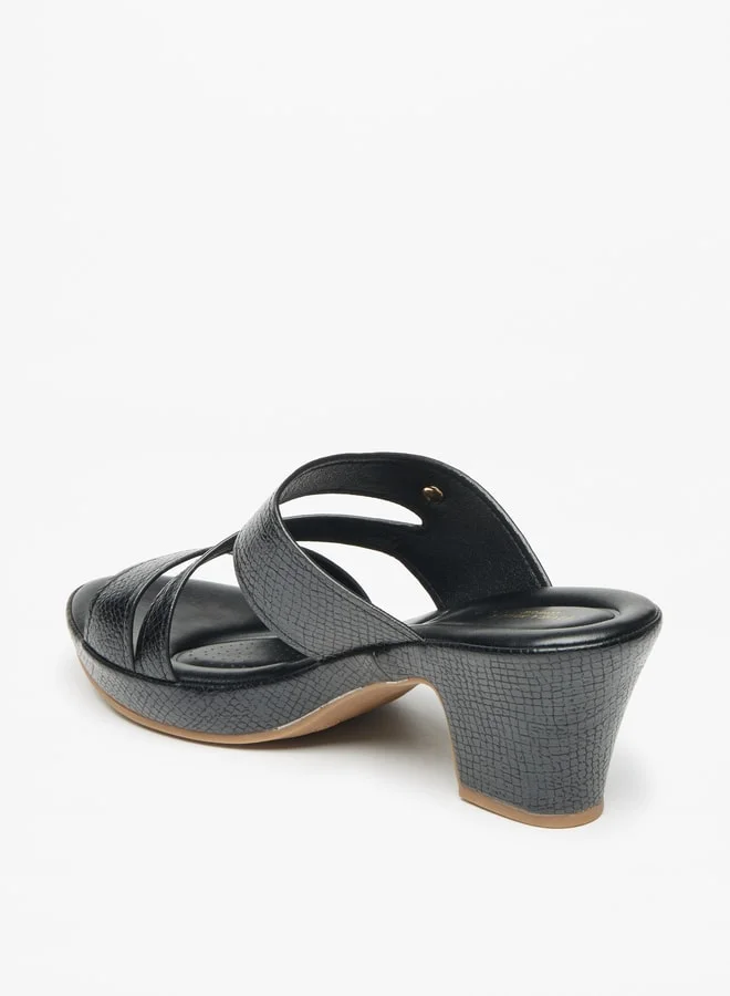 فلورا بيلا من شو إكسبرس Women's Textured Block Heeled Sandals