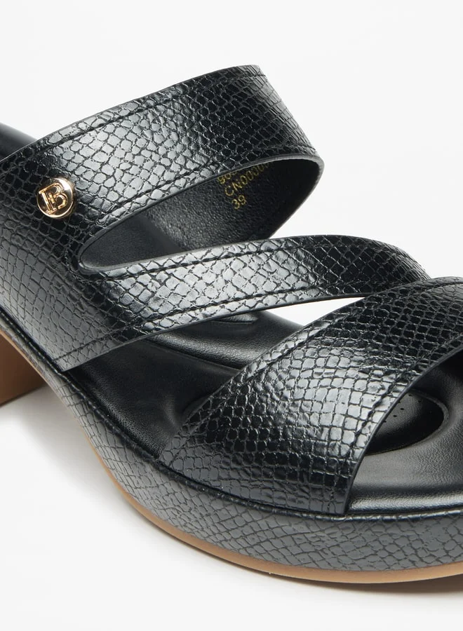 فلورا بيلا من شو إكسبرس Women's Textured Block Heeled Sandals