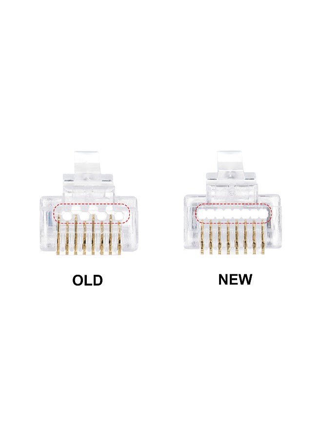 ليبيرك مجموعة أدوات تجعيد RJ45 الكل في واحد من خلال أداة العقص لـ Cat5e Cat6 Cat6a تمر من خلال الموصل مع 100 قطعة موصلات 100 قطعة أغطية كابل الشبكة كماشة شفرات اختبار  - Image 2
