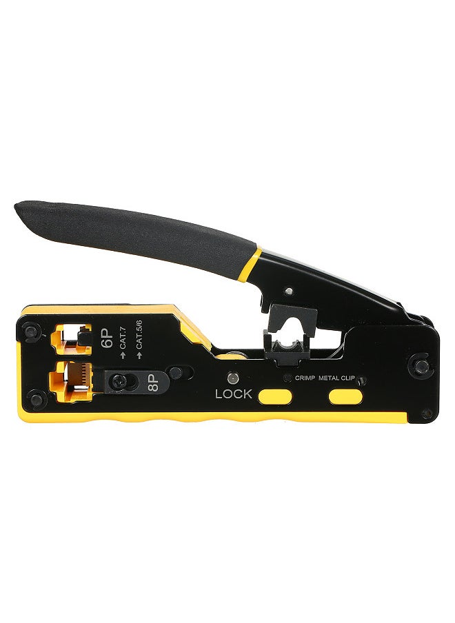 ليبيرك مجموعة أدوات تجعيد RJ45 الكل في واحد من خلال أداة العقص لـ Cat5e Cat6 Cat6a تمر من خلال الموصل مع 100 قطعة موصلات 100 قطعة أغطية كابل الشبكة كماشة شفرات اختبار  - Image 3