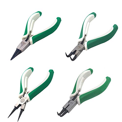 Miular 4 Pcs Mini Snap Ring Pliers Set Heavy Duty External/Internal Circlip Pliers with Straight/Bent Jaw for Ring Remover Retaining - Image 1