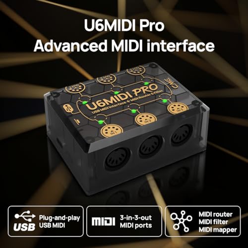 CME U6MIDI Pro - MIDI Interface with Router, Mapper, and Filter - Plug-and-play USB MIDI for computers - Standalone 3-in-3-out MIDI for Merge, Split, Thru - Image 4