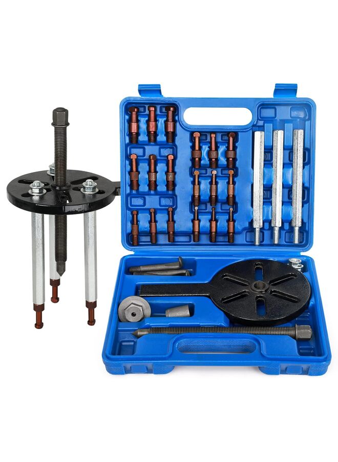 يُسلِّم مجموعة 21 في 1 لسحب المحمل، أداة سحب المحمل، أداة إزالة المحمل مع 6 أحجام من المشابك، أداة سحب ثلاثية الفك لمجموعة المحمل الداخلية، تفكيك محمل ناقل الحركة متعدد الوظائف - Image 1