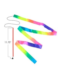 ArtCreativity Rainbow Dance Ribbon Streamers For Kids Set Of 2 Twirling Ribbons For Dancing Marching Band Exercise Pretend Play Gymnastics Party Favors Dance Party Decorations  - Image 3
