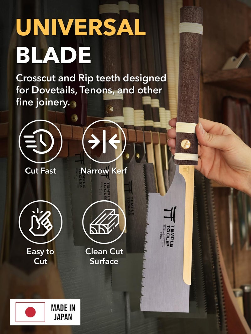 Temple Tool Japanese Pull Saw - Dozuki 6 for Ripcut and Crosscut - Hand Saw for Dovetails, Tenons, Fine Joinery - Dovetail saw - Temple Tool Co. - Image 3