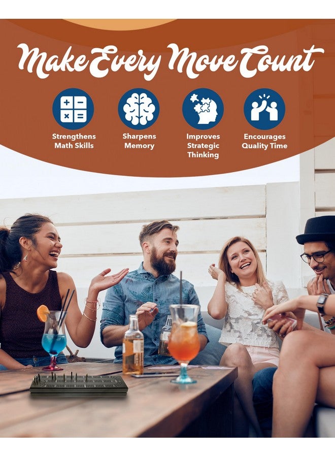 WE Games Wooden Cribbage Board Game Set with Storage, Black Stained Continuous 3 Track Card Game for 2-3 Players - Image 5