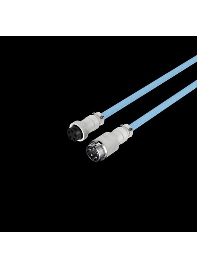 HYPERX Coiled Cable - Light Blue/White - 1.37M - Image 2