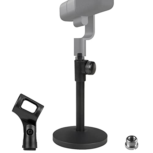 GEEKRIA for Creators Telescoping Tabletop Microphone Stand Compatible with Blue Yeti Yeti X Sona Snowball iCE Ember Spark SL Adjustable Desk Mic Holder with Weighted Base - Image 1