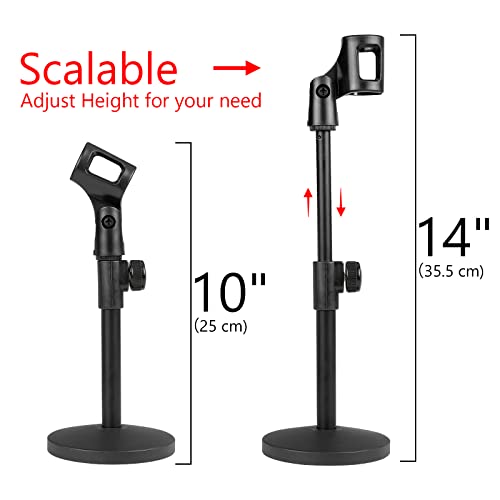 GEEKRIA for Creators Telescoping Tabletop Microphone Stand Compatible with Blue Yeti Yeti X Sona Snowball iCE Ember Spark SL Adjustable Desk Mic Holder with Weighted Base - Image 3