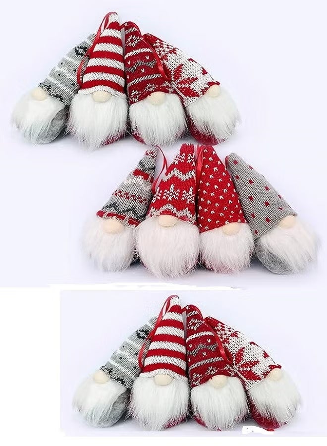 6 Christmas Old Man Elf Pendant Ornament, Christmas Gnomes Ornaments,Christmas Tree Hanging Decoration Handmade Gnomes Santa Elf, Dwarf Christmas Decorative for Christmas Party - Image 1