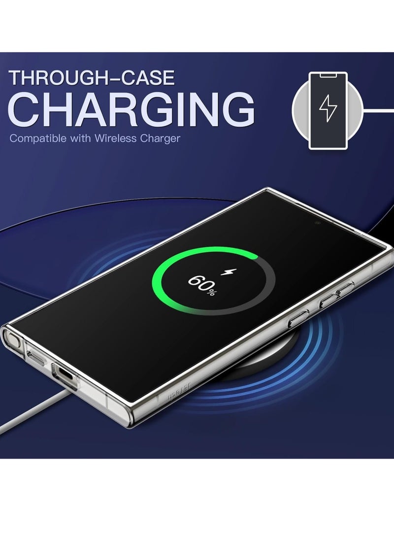 Case for Samsung Galaxy S24 Ultra 5G, Non-Yellowing Shockproof Bumper Protective Phone Cover, Anti-Scratch Hard PC Back (Clear) - Image 5