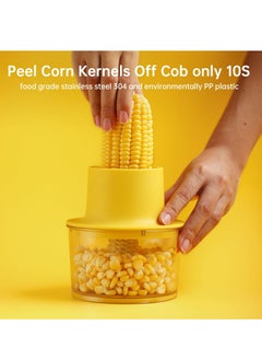 Excefore Plastic Corn Peeler, Corn Stripper, with Built-In Cup Grater, Corn Kernel Cutter Ginger Grater, Convenient and fast Quickly get rid of corn kernels, suitable for kitchen  - Image 2