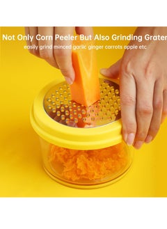 Excefore Plastic Corn Peeler, Corn Stripper, with Built-In Cup Grater, Corn Kernel Cutter Ginger Grater, Convenient and fast Quickly get rid of corn kernels, suitable for kitchen  - Image 3