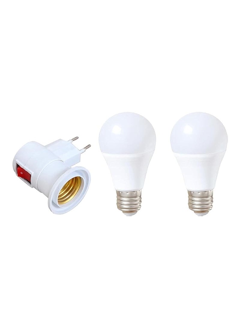 Wanasa (plug plug) for white lighting with two white light bulbs 