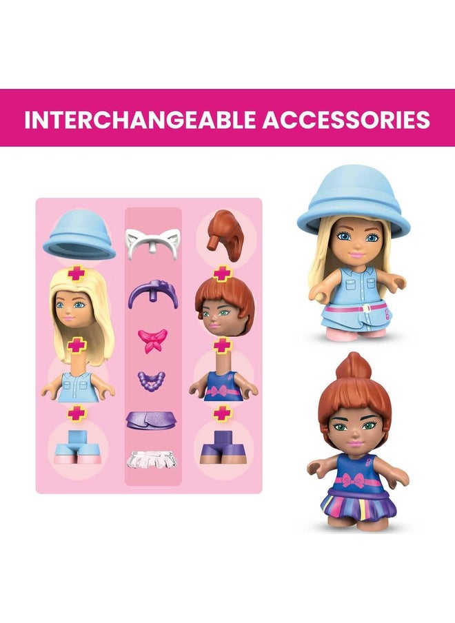 Mega Brands MEGA Construx Barbie Kids Building Toy Set, Malibu House with 303 Pieces, 2 Micro-Dolls, Furniture and Accessories, Ages 5+ Years  - Image 4