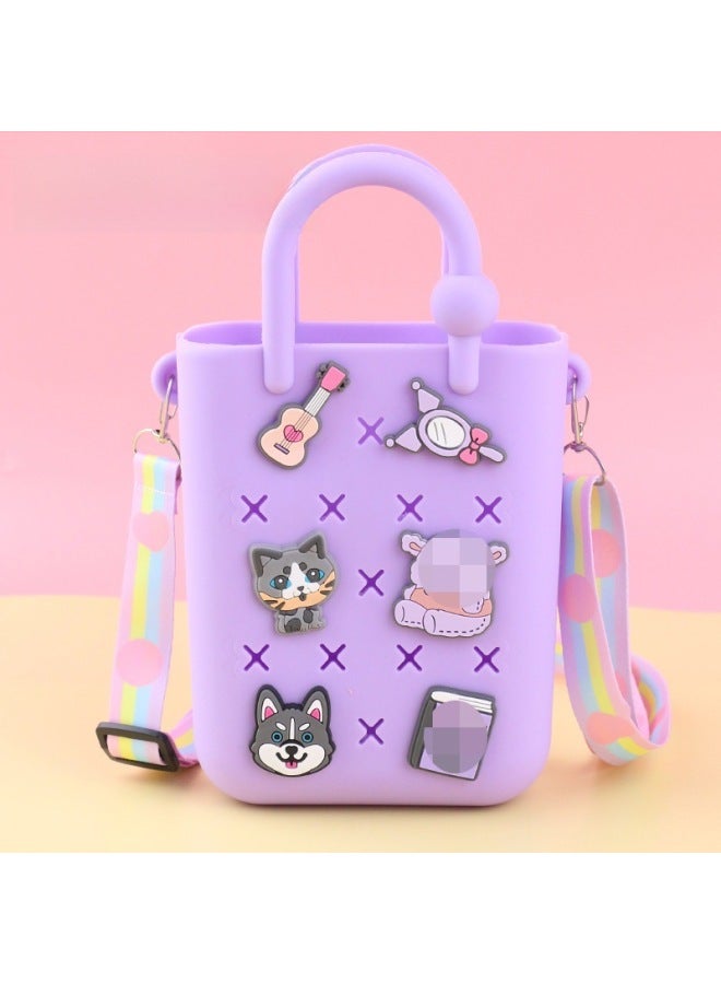 DIY Hole Bag Cute Accessories Summer Beach Vacation Handbag Colorful Hole Bag DIY Beach Bag Jelly Bag-Colors:26 - Image 1
