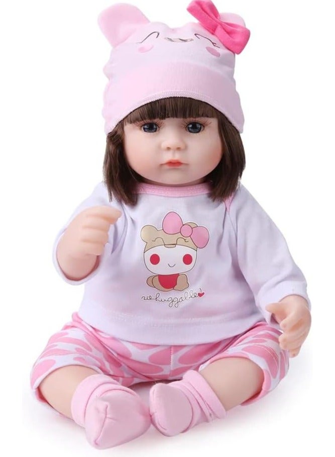Nano Classic 16 inch 42cm Reborn Baby Doll Soft Cotton body Silicone Newborn real like Baby Doll Girl Toy Gift Dolls-White - Image 1