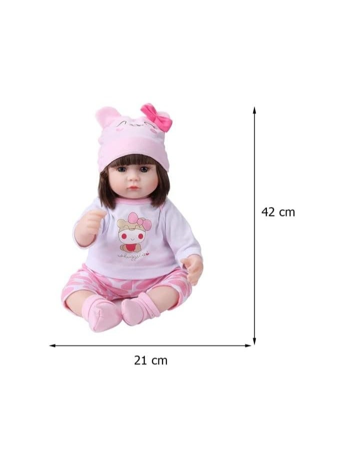 Nano Classic 16 inch 42cm Reborn Baby Doll Soft Cotton body Silicone Newborn real like Baby Doll Girl Toy Gift Dolls-White - Image 3