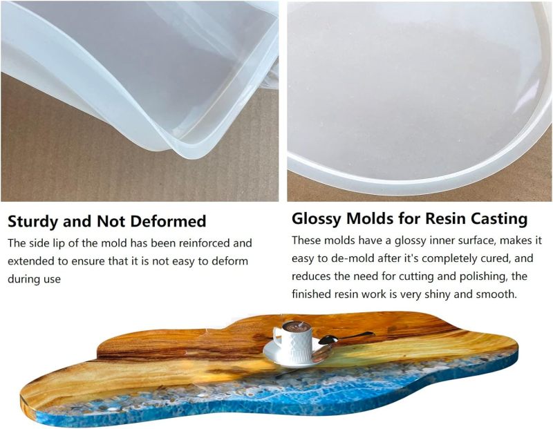 Epoxy River Table Mold 24 x 16 x 0.5 Inches White - Enhanced Deformation Resistance Large Resin Mold for DIY River Table Coffee Table Service Tray Casting Projects - Image 2