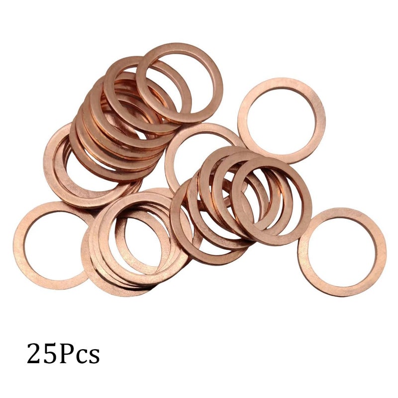 NACX M20 Flat Washer Copper Sealing Ring, 20mm ID 26mm OD 1.5mm Thickness Metric Sealing Gasket, 25 Pieces - Image 3