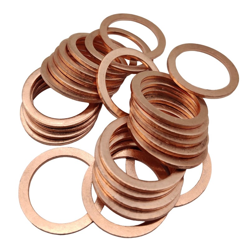 NACX M20 Flat Washer Copper Sealing Ring, 20mm ID 26mm OD 1.5mm Thickness Metric Sealing Gasket, 25 Pieces - Image 1