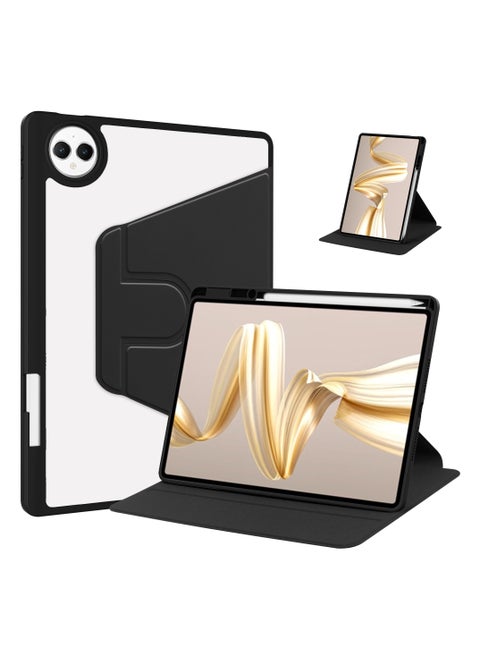 Rotating Case Compatible with HUAWEI MatePad Pro 12.2 Inch,360 Degree Rotating Stand Cover, Multi-Angle Viewing Folio Cover with Pencil Holder Black
