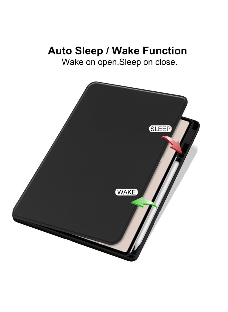 Rotating Case Compatible with HUAWEI MatePad Pro 12.2 Inch,360 Degree Rotating Stand Cover, Multi-Angle Viewing Folio Cover with Pencil Holder Black
