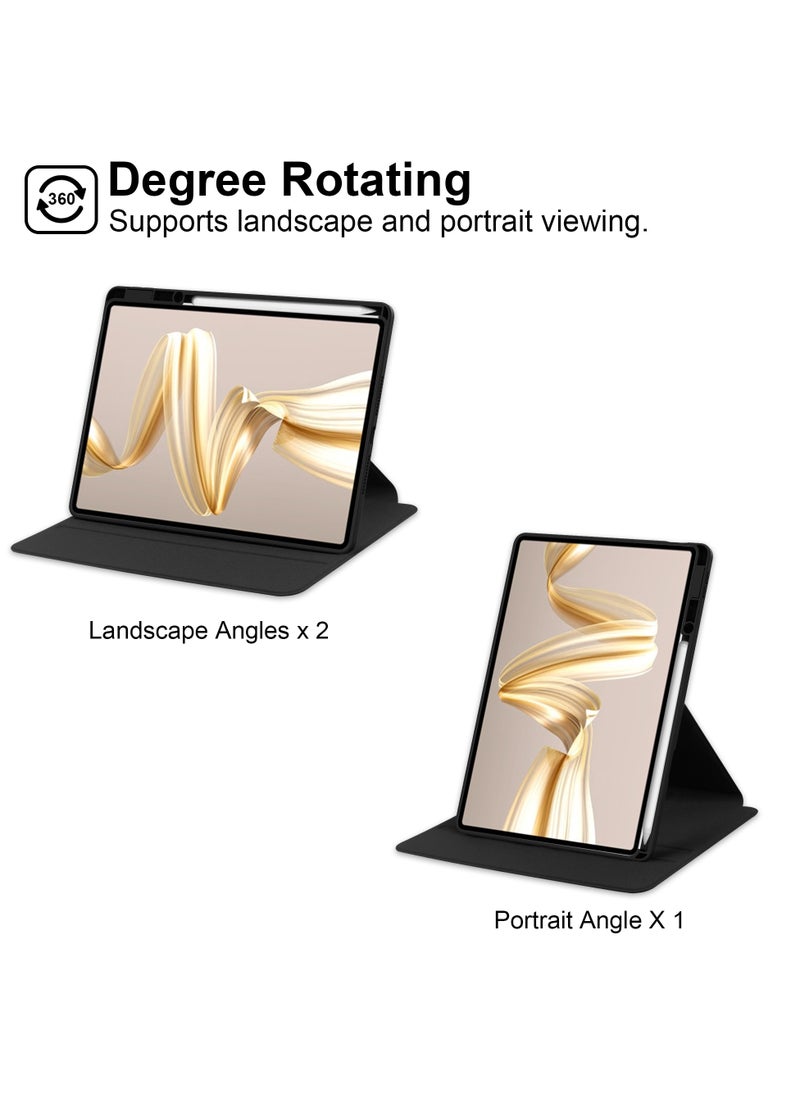 Rotating Case Compatible with HUAWEI MatePad Pro 12.2 Inch,360 Degree Rotating Stand Cover, Multi-Angle Viewing Folio Cover with Pencil Holder Black