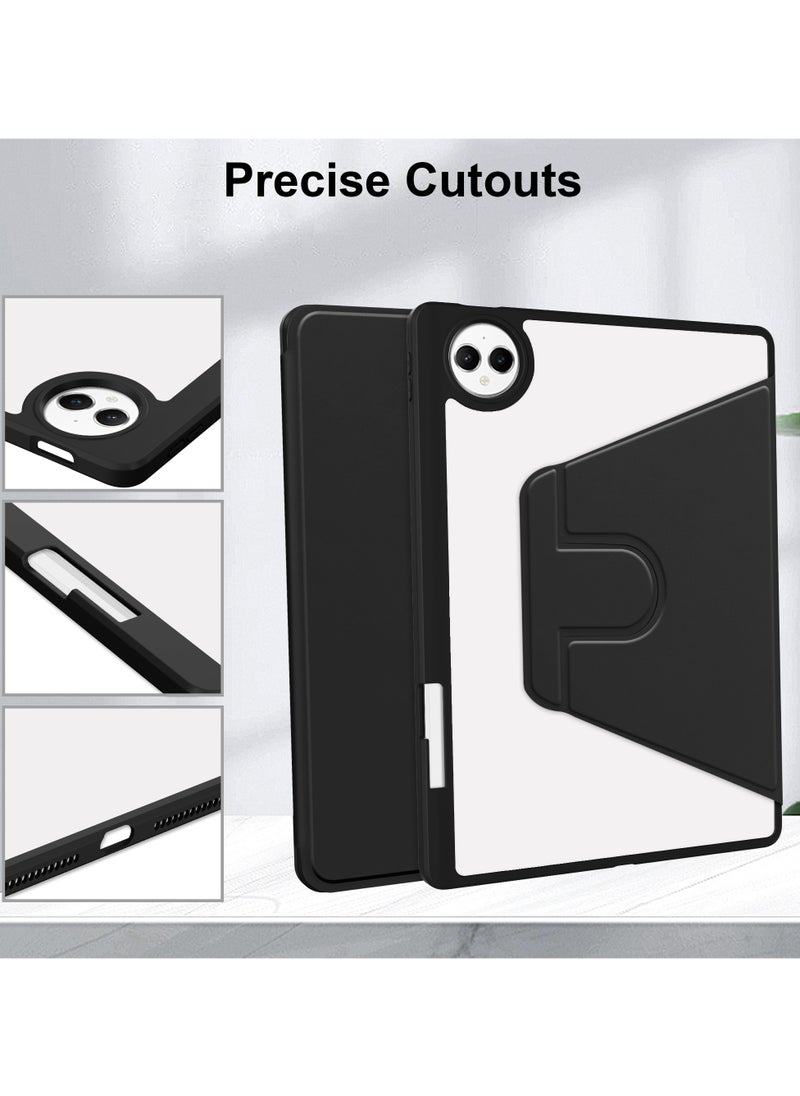 Rotating Case Compatible with HUAWEI MatePad Pro 12.2 Inch,360 Degree Rotating Stand Cover, Multi-Angle Viewing Folio Cover with Pencil Holder Black