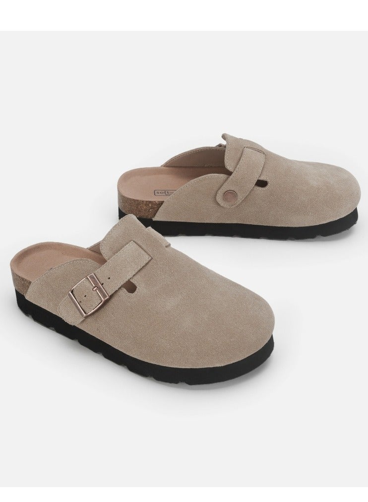 Loquat Suede Clogs Potato Shoes Cork Footbed Sandals Comfort Mules Slip On Slippers Khaki  - Image 3