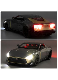 CHE ZHI Compatible with 1:24 Nissan GTR50 Diecast Model Car – Collectible Toy with Sound & Light for Boys, Girls & Adults – Gray  - Image 5