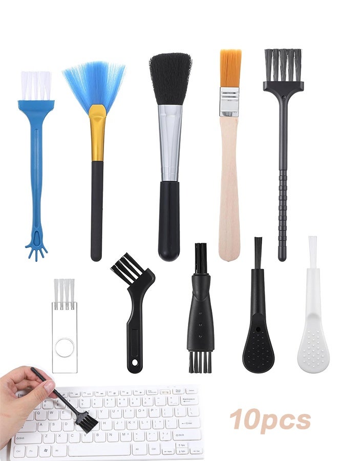 SUNDAREE مجموعة تنظيف لوحة المفاتيح من 10 قطع، أداة تنظيف صغيرة من النايلون مضادة للكهرباء الساكنة، مجموعة تنظيف لوحة مفاتيح الكمبيوتر المحمول للأجهزة الإلكترونية مثل مراوح اللوحة الأم للكمبيوتر، أداة إزالة الغبار - Image 1