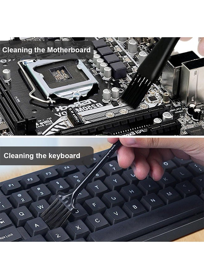 SUNDAREE مجموعة تنظيف لوحة المفاتيح من 10 قطع، أداة تنظيف صغيرة من النايلون مضادة للكهرباء الساكنة، مجموعة تنظيف لوحة مفاتيح الكمبيوتر المحمول للأجهزة الإلكترونية مثل مراوح اللوحة الأم للكمبيوتر، أداة إزالة الغبار - Image 4